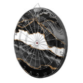 Nepmarmer Agate Zwart Stijlvol Steen Luxe Dartbord (Voorkant Rechts)