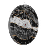 Nepmarmer Agate Zwart Stijlvol Steen Luxe Dartbord (Voorkant Links)