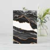 Nepmarmer Agate Zwart Stijlvol Steen Luxe Menu (Staand voorkant)