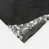 Nepmarmer Agate Zwart Wit Trendy Modern Steen Fleece Deken (Hoek)
