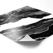 Nepmarmer Agate Zwart Wit Trendy Moderne Steen Foto Afdruk (Hoek)