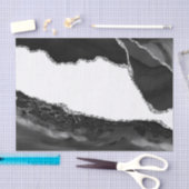 Nepmarmer Agate Zwart Wit Trendy Moderne Steen Tissuepapier (Craft)