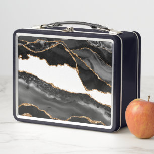 Nepmarmer Agate Zwarte Stijlvolle Steen Luxe