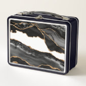 Nepmarmer Agate Zwarte Stijlvolle Steen Luxe (Voorkant)