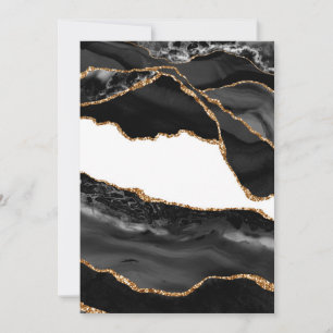 Nepmarmer Agate Zwarte Stijlvolle Steen Luxe Bedankkaart