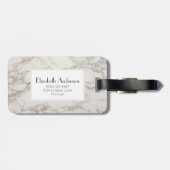 Nepmarmer Alabaster Taupe Tan Monogram Bagagelabel (Achterkant horizontaal)