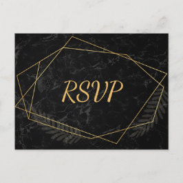 Nepmarmer Geometrische rsvp Uitnodiging Briefkaart