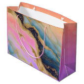 Nepmarmer Navy, Aqua, Roze, Gouden Cadeautas (Achterkant Gekanteld)