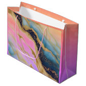 Nepmarmer Navy, Aqua, Roze, Gouden Cadeautas (Voorkant Gekanteld)