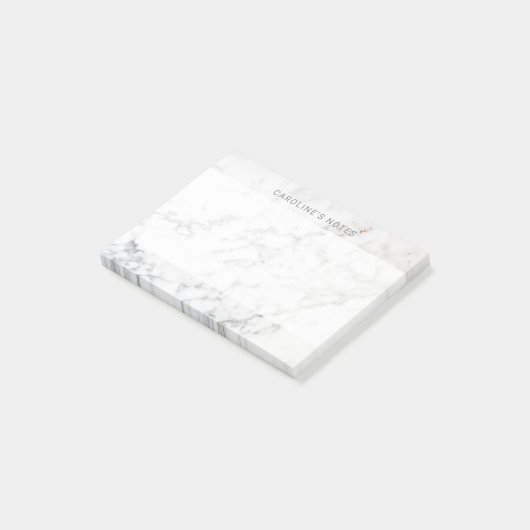 Nepmarmer Textuur Uiterlijk & Aangepaste Tekst Post-it® Notes (Schuin)