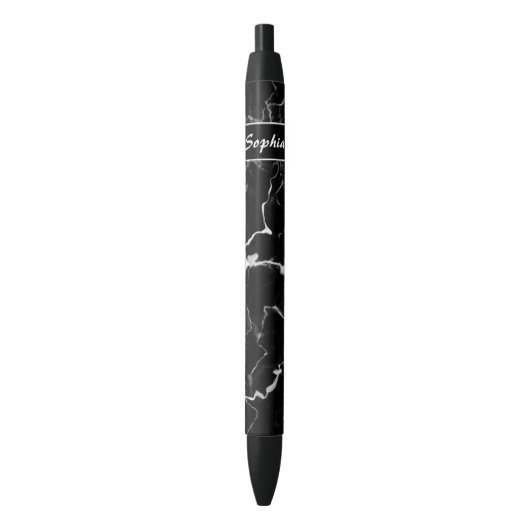 Nepmarmer Textuur Uitzicht Met Aangepaste Naam Zwarte Inkt Pen (Voorkant Verticaal)