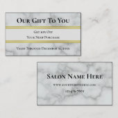 Nepmarmeren schoonheidssalon kortingskaart visitekaartje (Voorkant / Achterkant)