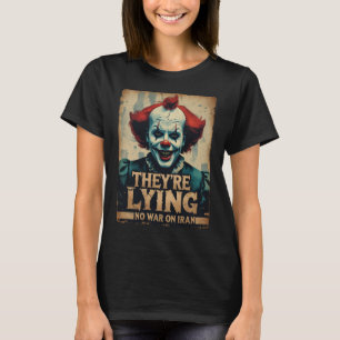 Nepnieuws Geen Oorlog Iran Clown Dames T-Shirt