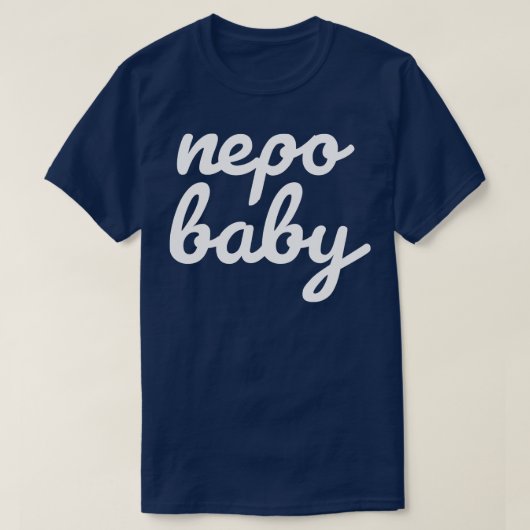 Nepo Baby White Cursieve Typografie Grappig T-shirt (Design voorkant)