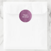 Neppa Paarse Glitter Gefeliciteerd Ronde Sticker (Tas)
