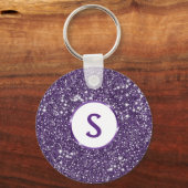 Neppa Paarse Glitter Textuur Uiterlijk & Aangepast Sleutelhanger (Voorkant)