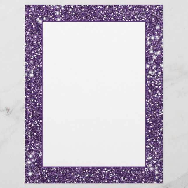 Neppa Paarse Glitter Textuur Uiterlijk Briefhoofd (Voorkant)