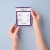 Neppa Paarse Glitter Textuur Uiterlijk Met Aangepa Flyer (Hand)