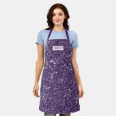 Neppa Paarse Glitter Textuur Uiterlijk Met Aangepa Schort (Gedragen)