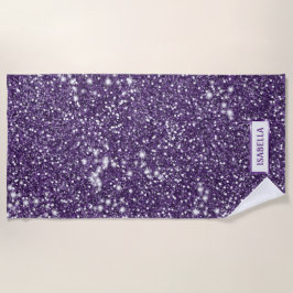 Neppa Paarse Glitter Textuur Uiterlijk Met Aangepa Strandlaken