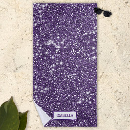 Neppa Paarse Glitter Textuur Uiterlijk Met Aangepa Strandlaken