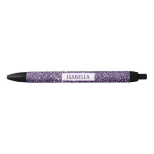 Neppa Paarse Glitter Textuur Uiterlijk Met Aangepa Zwarte Inkt Pen