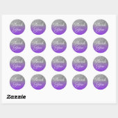 Neppaal Violet Zilver Glitter Bedankt Ronde Sticker (Vel)