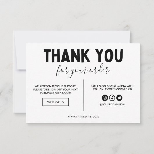 Neppaarse en zwarte glitters bedankkaartje (Voorkant)