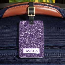 Neppaarse Glitter Textuur Uiterlijk Met Aangepaste Bagagelabel