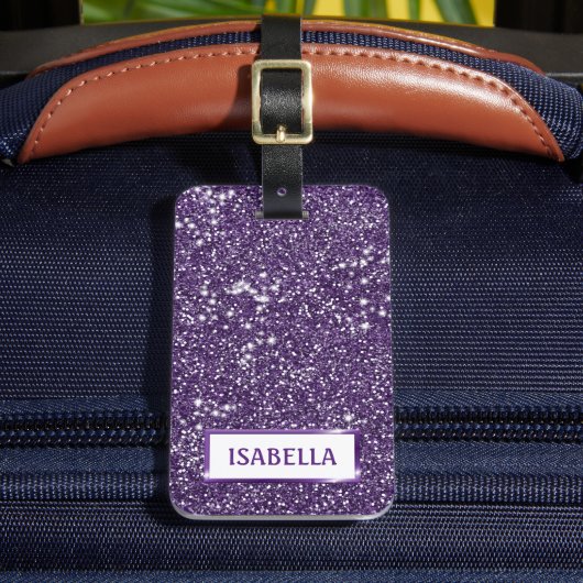 Neppaarse Glitter Textuur Uiterlijk Met Aangepaste Bagagelabel (Voorkant Insitu 2)