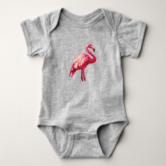 Nepparel Bedrukte Tropische Flamingo Vogel Baby Romper (Voorkant)