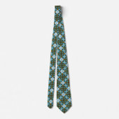 Nepparel Glas Gouden Blauwe Argyle Net Krawatte Stropdas (Achterkant)