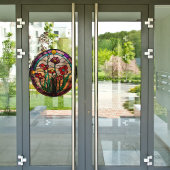 Nepparel Kleurglas Ronde Bloementuin Raamsticker