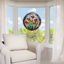 Nepparel Kleurglas Ronde Bloementuin