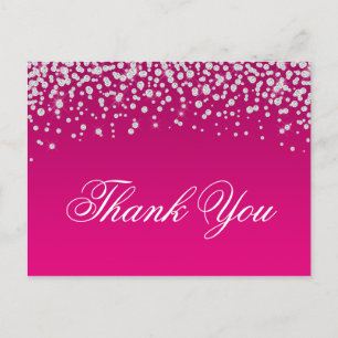 Nepparelende Diamanten Heet Roze Ombre Dank Je Briefkaart