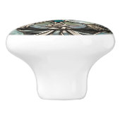 Nepparelmoer en Zilver Keramische Knop (Zijkant)
