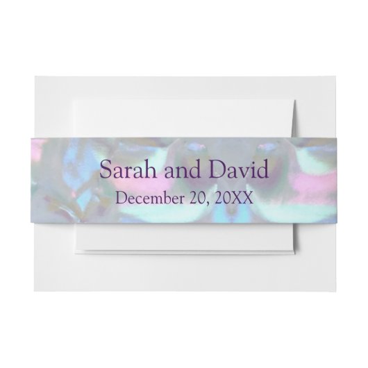 Nepparelmoer uitnodiging taillebanden uitnodigingen wikkel (Voorkant Voorbeeld)