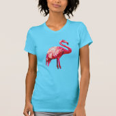 Nepparelprint Tropische Flamingovogel T-shirt (Voorkant)