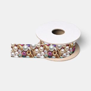 Nepparels Sieraden & Edelstenen Patroon Satijnen Lint