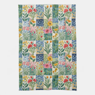 Neppatchwork-tuinbloemen Retro Elegant Mooi Theedoek