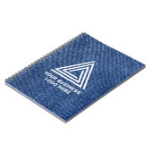Neppe Blauwe Denim Broek Modern Zakelijk Logo Notitieboek (Linkerzijde)