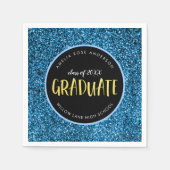 Neppe Blauwe Glitter Afgestudeerde Afstuderen Servet (Voorkant)