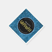 Neppe Blauwe Glitter Afgestudeerde Afstuderen Servet (Hoek)
