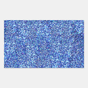 Neppe Blauwe Glitter Lege Sjabloon Glamoureuze Kla Rechthoekige Sticker