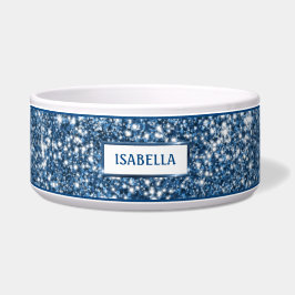 Neppe Blauwe Glitter Textuur Uiterlijk Met Aangepa Voerbakje
