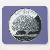 Neppe Connecticut State Quarter Charter Oak Boom Muismat (Voorkant)