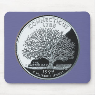 Neppe Connecticut State Quarter Charter Oak Boom Muismat