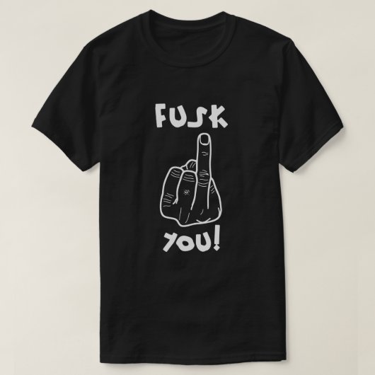 Neppe f-bom & neppe middelvinger grap T-shirt (Design voorkant)