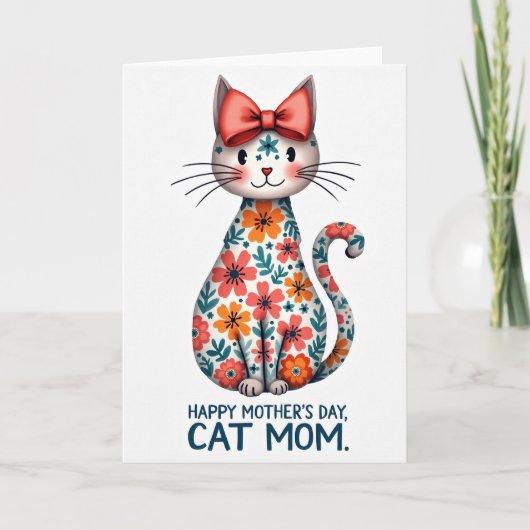 Neppe Folie Bloem Kat Kaart (Voorkant)
