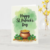 Neppe gouden munten Gelukkig St. Patrick Kaart (Gele Bloem)